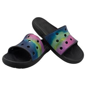 Crocs Classic Solarized Black Tie Dye Slip On Slides Sandals Size Women's 8